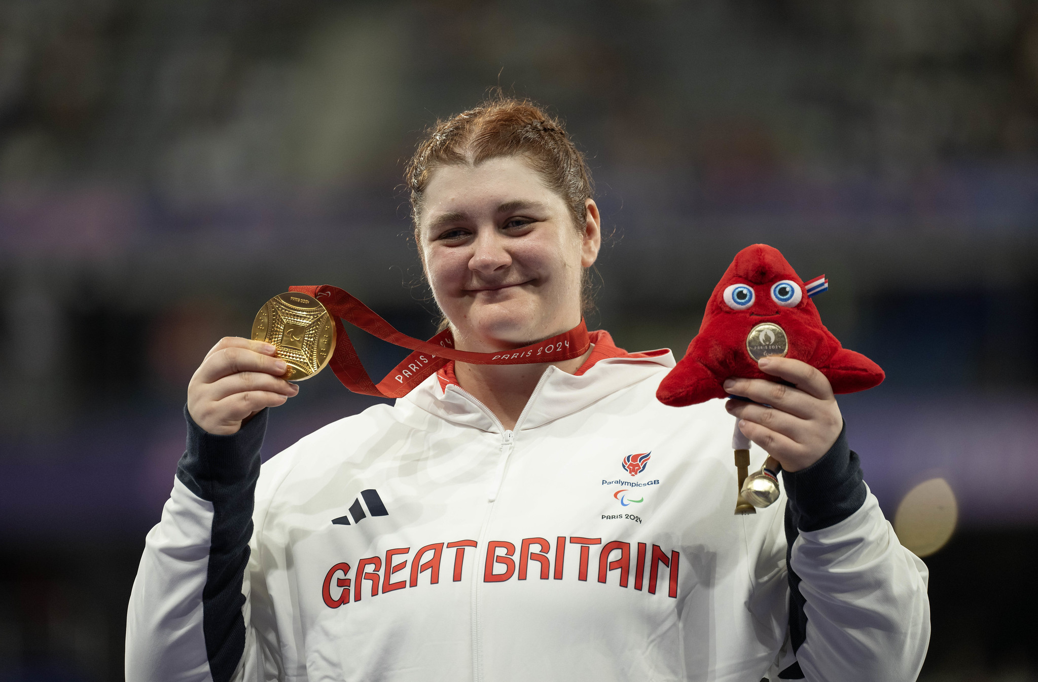 Sabrina Fortune wins gold in the F20 shotput at the Paralympic Games